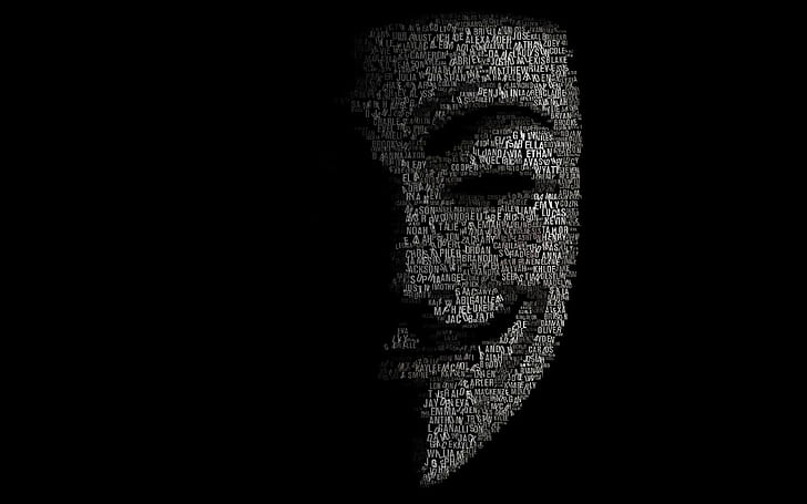 anarquía, anónimo, oscuro, hacker, piratería, máscara, sádico, venganza, Fondo de pantalla HD