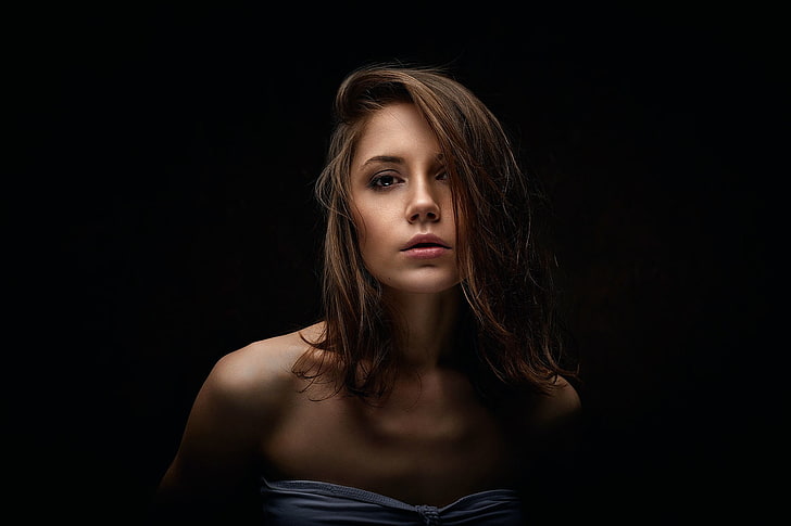 الوجه ، النموذج ، صورة ، المرأة ، Xenia Kokoreva، خلفية HD