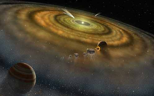 Tapete des Sonnensystems, Science-Fiction, Weltraum, Planet, Sonnensystem, Sterne, HD-Hintergrundbild HD wallpaper