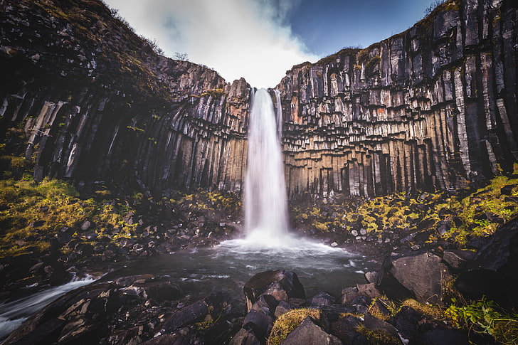 waterfalls, rock, stones, open, waterfall, photo, photographer, boulders, breed, Andrés Nieto Porras, HD wallpaper