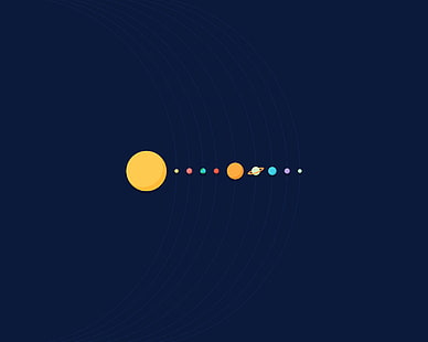 illustrazione del sistema solare, sistema solare, minimalismo, Sfondo HD HD wallpaper