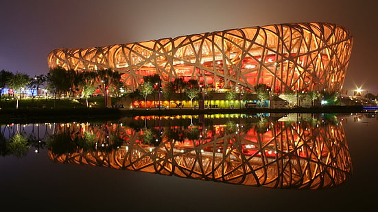Стадион «Птичье гнездо» Пекин Китай, Китай, Пекин, «Птичье гнездо», стадион, путешествия и мир, HD обои HD wallpaper