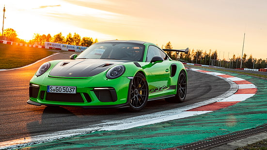 Porsche 911 GT3 RS Weissach package 2018 4K, green, Porsche, 2018, 911, GT3, package, Weissach, HD wallpaper HD wallpaper