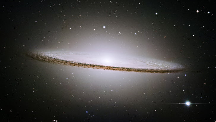 papier peint blanc et brun de galaxie, Sombrero Galaxy, galaxie, Messier104, NASA, espace, Fond d'écran HD