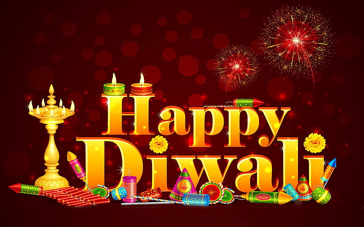Happy Diwali Wishes Sms Messages Crackers Candles Fireworks Desktop Wallpaper Download Free 1920×1200, HD wallpaper