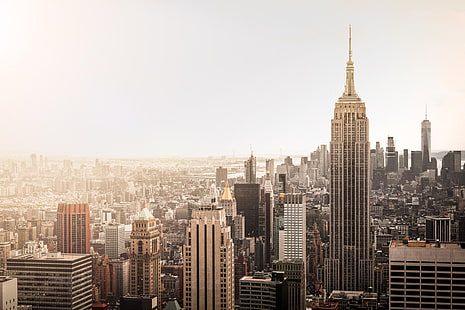 Empire State Building, Nowy Jork, miasto, budynek, Tapety HD HD wallpaper