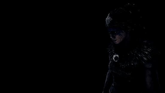 Hellblade: жертвата на Senua, Senua, изстрел на екрана, тъмно, HD тапет HD wallpaper