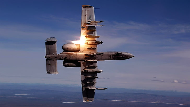 pesawat tempur abu-abu, pesawat jet tempur, pesawat terbang, Warthog, A10, pesawat terbang, Wallpaper HD
