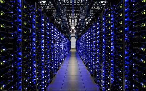 centro de internet negro, centro de datos, servidor, tecnología, red, Fondo de pantalla HD HD wallpaper