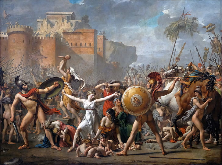 Jacques Louis David, classic art, The Intervention of the Sabine Women, HD wallpaper
