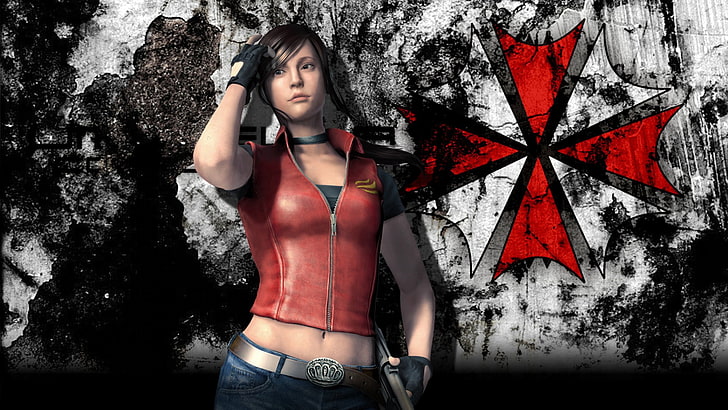 personagem de anime de cabelos pretos, Resident Evil, videogames, Claire Redfield, HD papel de parede