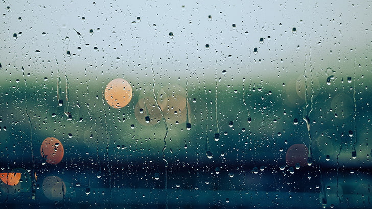 капки дъжд, фотография, прозорец, капки вода, боке, HD тапет