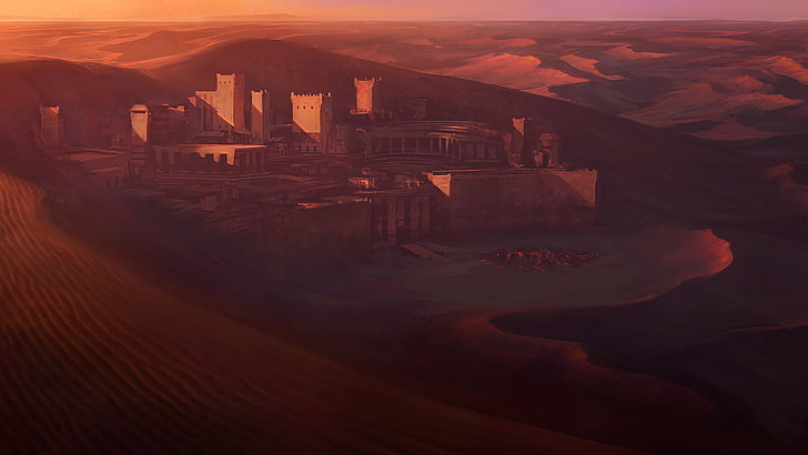 desert, city, HD wallpaper