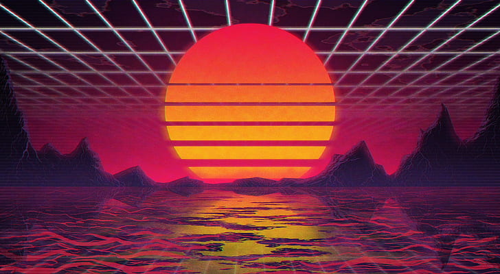 The sun, Music, Star, Background, 80s, Neon, VHS, 80's, Synth, Retrowave, Synthwave, New Retro Wave, Futuresynth, Sintav, Retrouve, Outrun, HD wallpaper