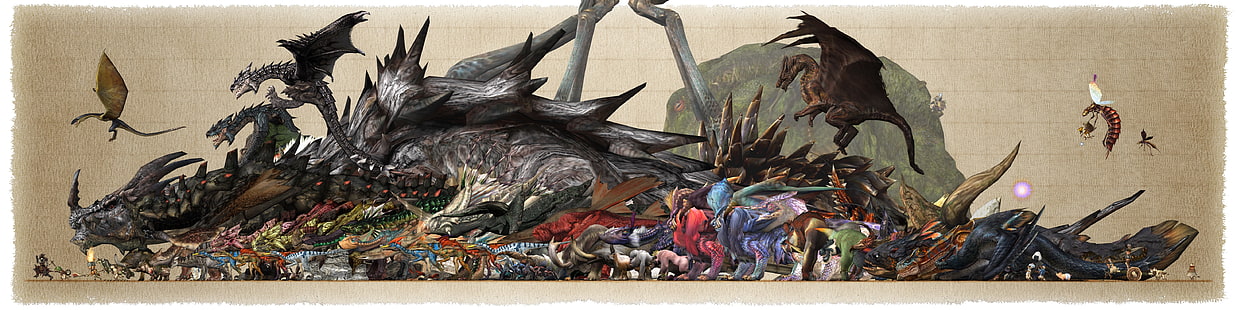 dragons wallpaper, Monster Hunter, PSP, video games, HD wallpaper HD wallpaper