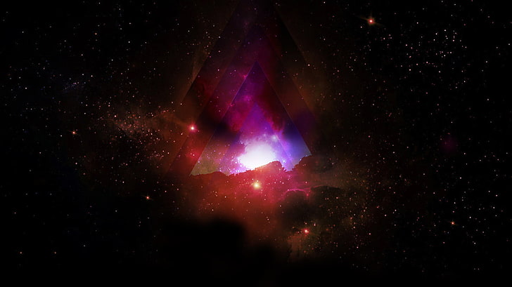 galaxy themed wallpaper, space, universe, triangle, HD wallpaper
