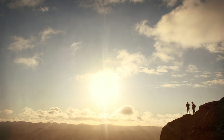 ถ่ายภาพทิวทัศน์ธรรมชาติภูเขาเดินป่าดวงอาทิตย์, วอลล์เปเปอร์ HD