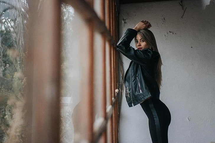 model, Cynthia Lozano, wanita, celana yoga, Wallpaper HD