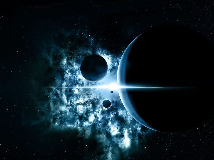 Cool Space, Planet, Floating, Dark, Light, cool space, planet, floating, dark, light, HD тапет