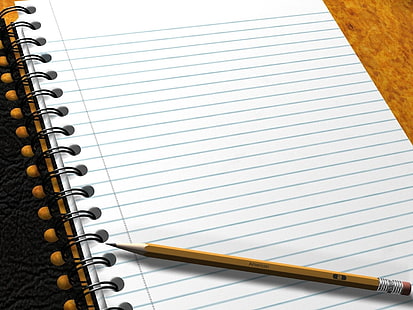 قلم رصاص بني ، مفكرة ، قلم رصاص ، دفتر ملاحظات، خلفية HD HD wallpaper