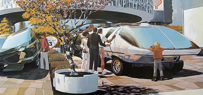 Syd Mead, concept art, automobilistico, Sfondo HD HD wallpaper