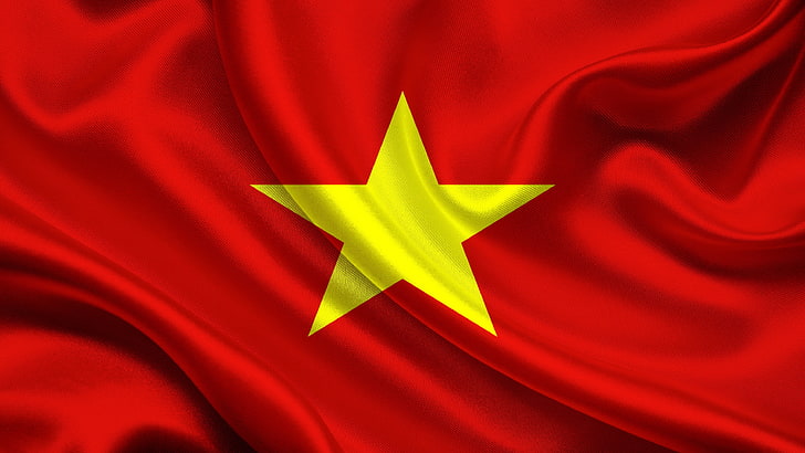 Bandera estrella roja y amarilla, bandera, Vietnam, República Democrática,, Fondo de pantalla HD