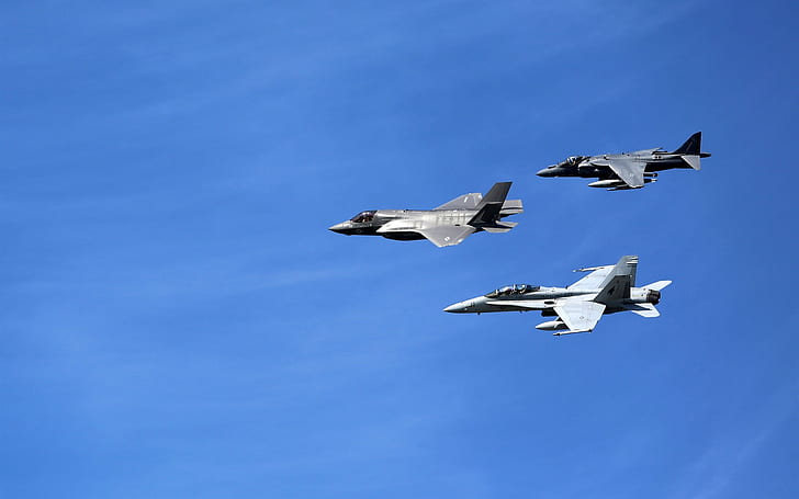 Lockheed Martin, fighters flight, blue sky, Lockheed, Martin, Fighters, Flight, Blue, Sky, HD wallpaper