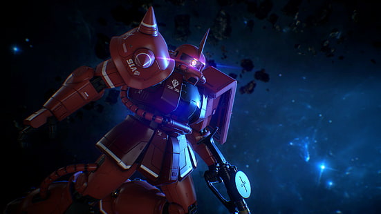 Mobile Suit Gundam, Gundam, Anime, Mech, Zaku II, Roboter, Char Aznable, Mobile Suit, Weltraum, HD-Hintergrundbild HD wallpaper