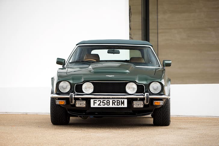 car, green, view sperti, Aston Martin V8 Vantage Volante, HD wallpaper