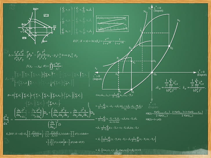 braune holzgerahmte Tafel, Mathematik, Tafel, Formel, HD-Hintergrundbild