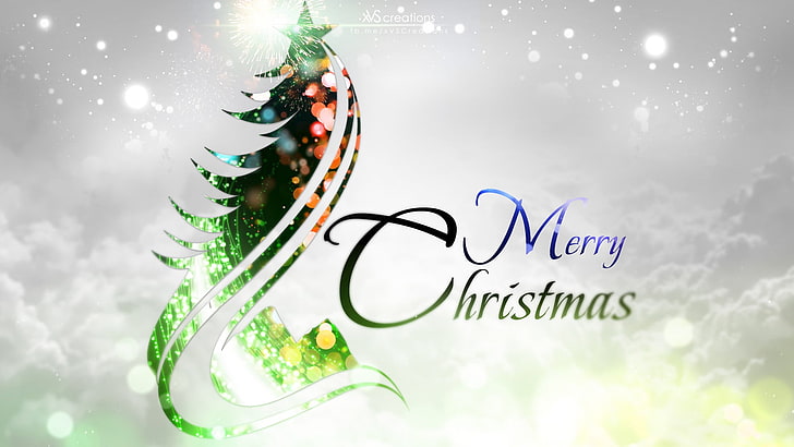 Merry Christmas signage, Natal, tipografi, seni digital, Wallpaper HD