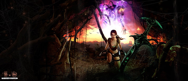 ragazza, spada, lara croft, tomb raider, leggenda, Tomb Raider: Legend, excalibur, Sfondo HD HD wallpaper