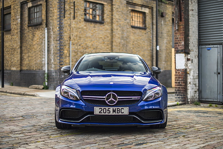 blue, Mercedes-Benz, Mercedes, AMG, Coupe, C-Class, C205, HD wallpaper