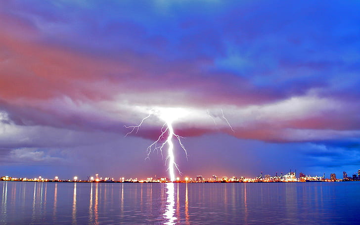 Lightning Storm HD, природа, мълния, буря, HD тапет