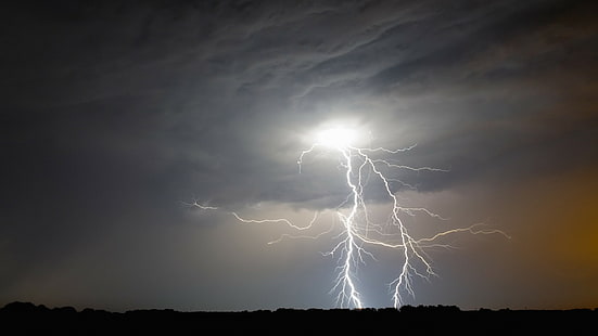 Lightning Clouds Storm HD, природа, облаци, мълния, буря, HD тапет HD wallpaper