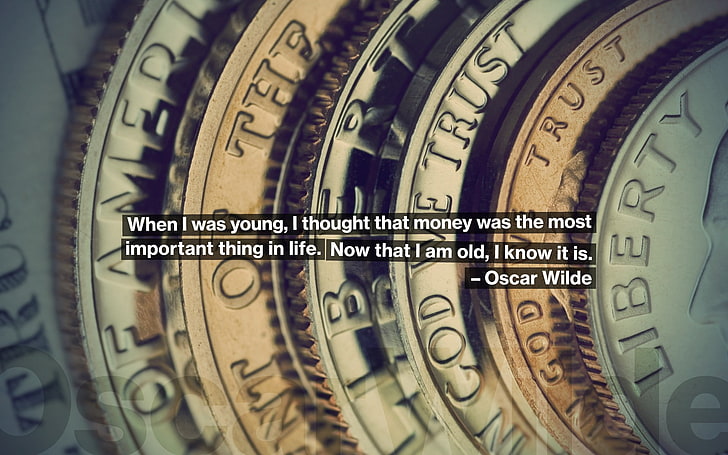 coins, money, quote, HD wallpaper