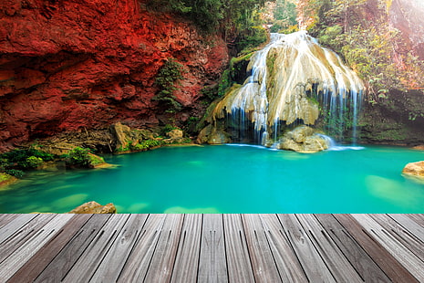 crag, nature, parks, thailand, waterfalls, HD wallpaper HD wallpaper