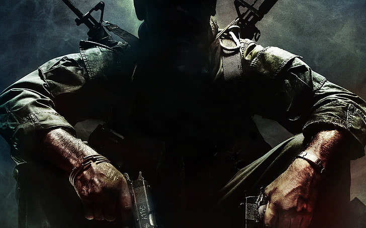 ชายถือปืนพกสองกระบอกวอลล์เปเปอร์ดิจิทัล Call of Duty: Black Ops ปืนทหารอาวุธศิลปะดิจิทัลวิดีโอเกม, วอลล์เปเปอร์ HD