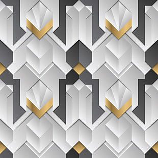 vit, abstraktion, grå, gyllene, guld, geometri, element, ränder, element, dekor, geometrisk, HD tapet HD wallpaper
