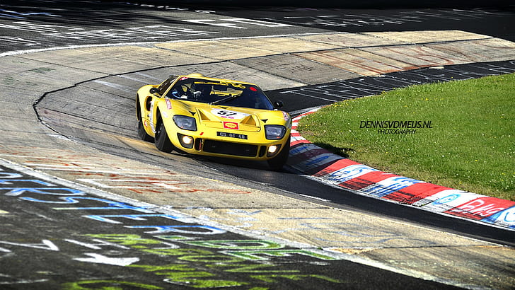 Ford GT40 Race Track Samochód wyścigowy Nurburgring HD, samochody, samochód, wyścig, ford, tor, nurburgring, gt40, Tapety HD
