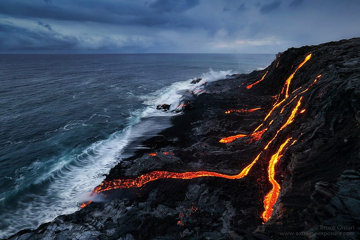 bruce omori nature 500px lava sea, HD wallpaper