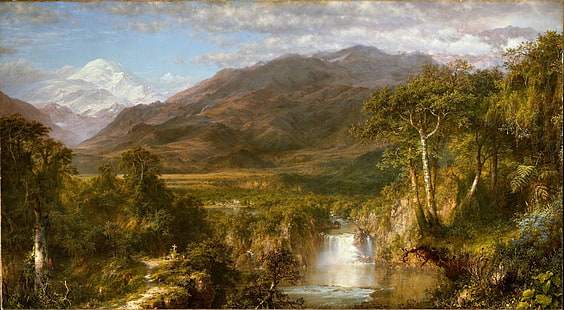  heart of andes, Frederic Edwin Church, classic art, painting, landscape, HD wallpaper HD wallpaper