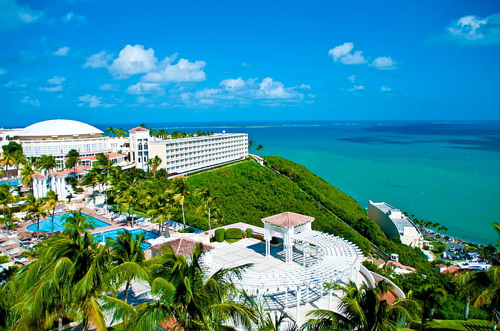 Man Made, Resort, Beach, Building, Horizon, Hotel, Puerto Rico, Tropical, HD wallpaper