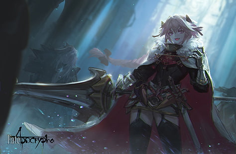 Fate Apocrypha Sabre of Red wallpaper, Fate Series, Fate / Apocrypha, anime boys, Rider of Black, Astolfo (Fate / Apocrypha), Wallpaper HD HD wallpaper