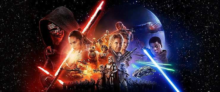 3440x1440 px, action, adventure, Awakens, Disney, fi, Fighting, Force, Futuristic, sci, Star, Wars, HD wallpaper HD wallpaper