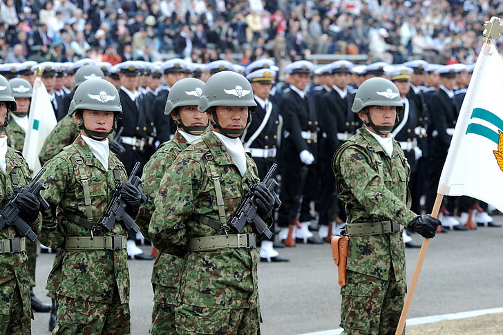 weapons, gloves, Japan, camouflage, strap, power, helmet, with, holster, Machine, celebration, 9mm, banner, parade, 1st, Pistol, forces, Airborne, Marines, magazine, the gun, in a, soldiers, mood, paratroopers, Demonstration, Machine closed fist blunderbuss, Minebea, Kikan, Kyumiri, Kenjū, self, PM-9P, loaded, representatives, armed, Stroy, Brigade, Platz, PM-9s, Japanese, HD wallpaper