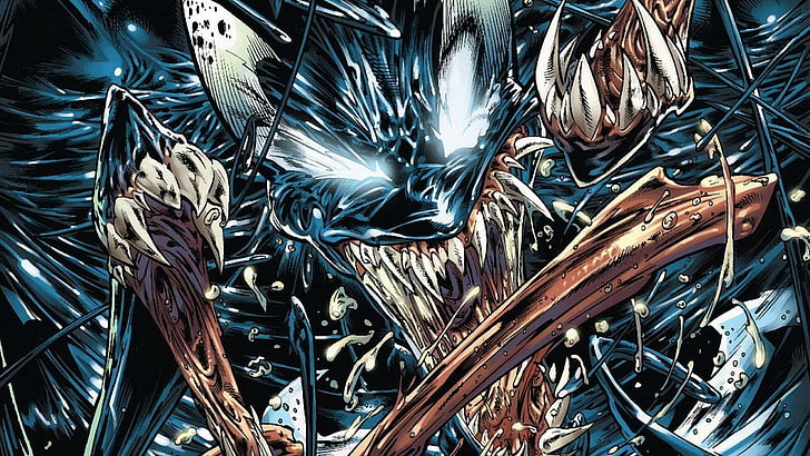 Marvel Venom тапет, дигитално изкуство, произведения на изкуството, фентъзи изкуство, комикси, Venom, Marvel Comics, злодей, HD тапет