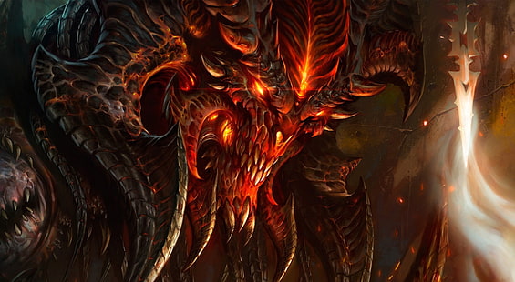 Diablo 3 Fan Art, дигитален тапет на червения дракон, Игри, Diablo, Fantasy, Artwork, Game, diablo 3, diablo iii, видео игра, фен арт, концепт арт, HD тапет HD wallpaper