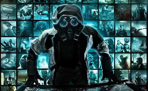 персонаж в маске, обои, маска, арт, противогаз, снайпер, романтика Апокалипсиса, романтически апокалипсис, алексюсс, кабинет дислокации, HD обои HD wallpaper