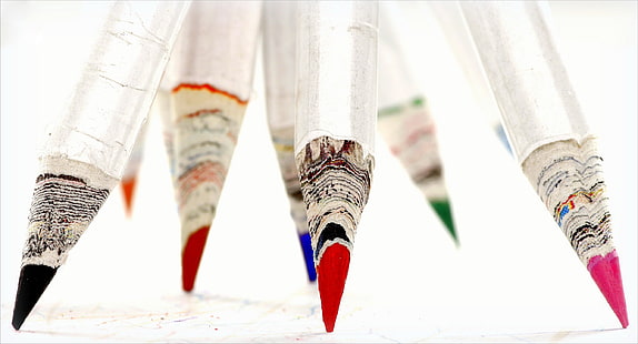 أقلام ملونة ، ماكرو، خلفية HD HD wallpaper
